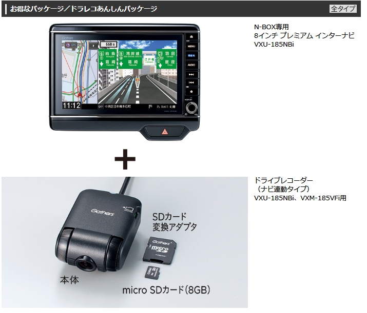 ホンダ 純正 ギャザーズ 8インチナビ VXU-185NBi 連動ドライブ ...