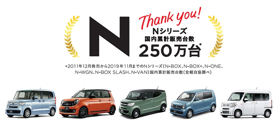 ホンダ「N」シリーズの累計販売台数が250万台を突破！