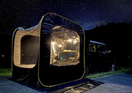 車中泊、キャンプにクルマのトランクに連結できるポップアップテント「CARSULE（カースル）」がN-BOXに良さげ＾＾